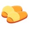 Fluffy slippers icon, cartoon style