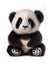 Fluffy small cute baby panda on white background, created with generative AI