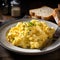 Fluffy Sunrise Delight: Perfectly Scrambled Eggs on a Plate