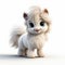 Fluffy White Dog: Cute 3d Animation Icon With Charming Disney Style
