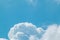 Fluffy white high clouds on blue sky background