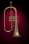 Flugelhorn Trumpet Isolated against Red