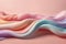 Fluid abstract waves in pastel hues. Generative AI