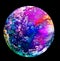 Fluid art in a petri dish. Colorful alcohol, ink, Living colorful bacteria in a petri dish.