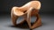 Fluid And Curved Wood Chair Captivating 3d Images