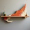 Fluid Formations: Wooden Wall Shelf With Painted State Design