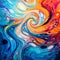 Fluid Fusion: Colors Merging in the Swirling Ripples