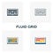 Fluid Grid icon set. Four elements in diferent styles from design ui and ux icons collection. Creative fluid grid icons filled,