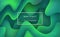 Fluid liquid wavy background with a combination of light green and dark green. dynamic background with trendy gradient color