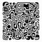 Fluid Maze: A Black And White Drawing In The Style Of Petros Afshar