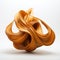 Fluid Organic Form: Twisted Orange Paper Sculpture