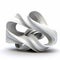 Fluid Organic Twill Ribbon Sculpture In White - Twisted Futurism