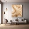 Fluid Simplicity: A Modern Living Room With Textured Marble Painting