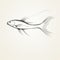 Fluid Simplicity: A Stunning Fish Illustration On A Light Background