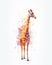 fluidity and unpredictability of watercolors by creating a dynamic and energetic Giraffe print. fashion design cute Giraffe poster