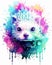 fluidity and unpredictability of watercolors by creating a dynamic and energetic Hedgehog print. design cute Hedgehog poster