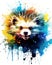 fluidity and unpredictability of watercolors by creating a dynamic and energetic Hedgehog print. design cute Hedgehog poster