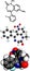 flunitrazepam benzodiazepine drug, molecular model