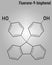 Fluorene-9-bisphenol BHPF molecule. Skeletal formula. Alternative to bisphenol A BPA