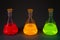 Fluorescence in three flasks