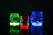Fluorescent colored glass jars