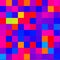 Fluorescent  coloured pixel squares