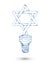 Fluorescent lamp in the form of a Star of David