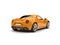 Fluorescent orange modern sports car - back view