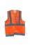 Fluorescent orange vest with reflective strips, Vest is made of polyester fabric