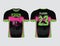 Fluorescent pink lime green with black base color body