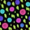Fluorescent seamless pattern with abstract shapes