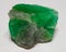 Fluorite mineral stone crystal green gem on white background
