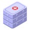 Fluorography medical box icon isometric vector. Lung patient