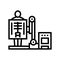 fluoroscopy radiology line icon vector illustration flat