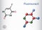 Fluorouracil, 5-FU molecule. It is pyrimidine analog, cytotoxic chemotherapy medication used to treat cancer. Structural chemical