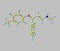 Fluoxetine molecule isolated on gray