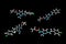 Flupirtine molecule. Atoms are represented as spheres with color coding: hydrogen white, carbon grey, oxygen red