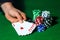 Flush in poker and betting chips
