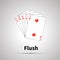 Flush poker combination with shadow