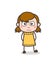 Flushed Neutral Face - Cute Cartoon Girl Illustration