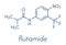 Flutamide prostate cancer drug anti-androgen molecule. Skeletal formula.