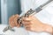 Flute :  A closeup of hands of a musician playing the flute, detail shot, classical music, wind instrument performance player up