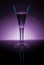 Flute glass on purple