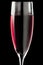 Flute Glass with Red Wine