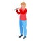 Flute play icon isometric vector. Music drum