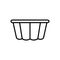 Fluted Cake Pan. Linear icon of Curly Pudding mold. Black simple illustration of cooking dish for baking dessert, pie, muffin.