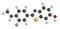 Flutemetamol (18F) PET tracer molecule. Used to diagnose Alzheimer\\\'s disease. Atoms are represented as spheres with conventional