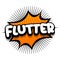 flutter Comic book explosion bubble vector illustration