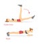 Flutter Kicks and Plank Set Vector Illustration