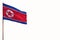 Fluttering Democratic Peoples Republic of Korea North Korea isolated flag on white background, mockup with the space for your